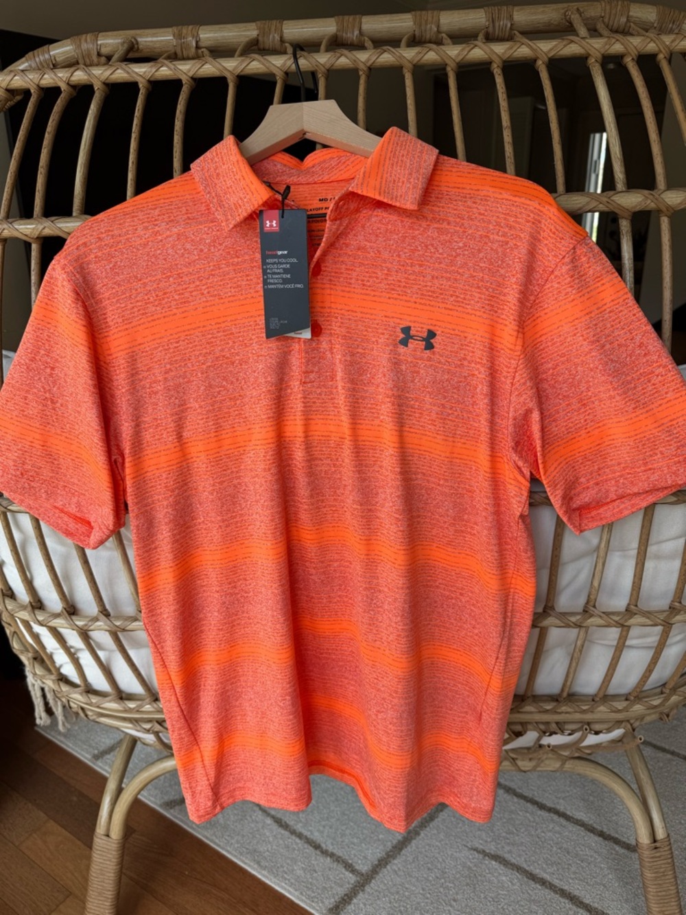 Under Armour - The Playoff Polo - Golf Shirt Men’s- Bright Neon Orange